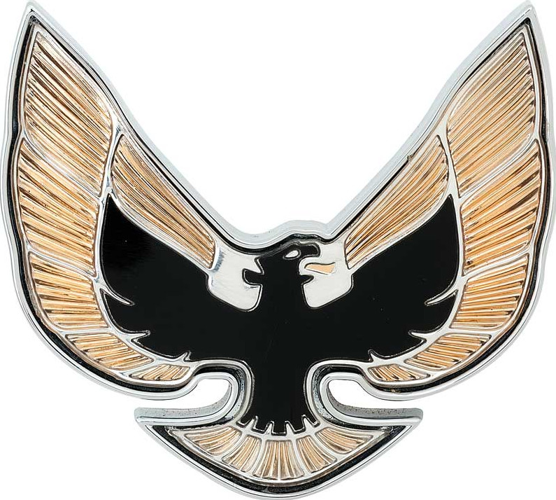OER Gold and Black Front End Bird Emblem For 1974-1976 Firebird and Trans AM