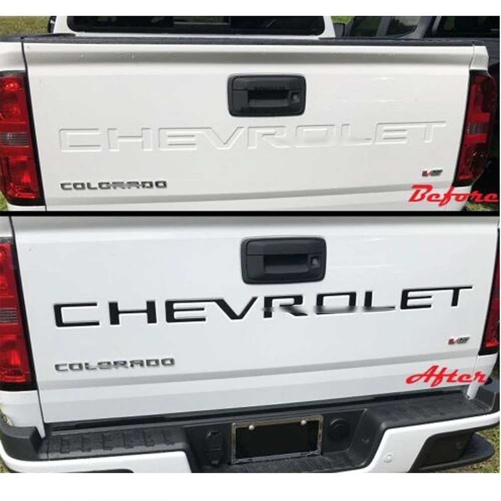 Matte Black 3D Tailgate Insert Letters for Silverado 2019-26 Raised Decal Emblen