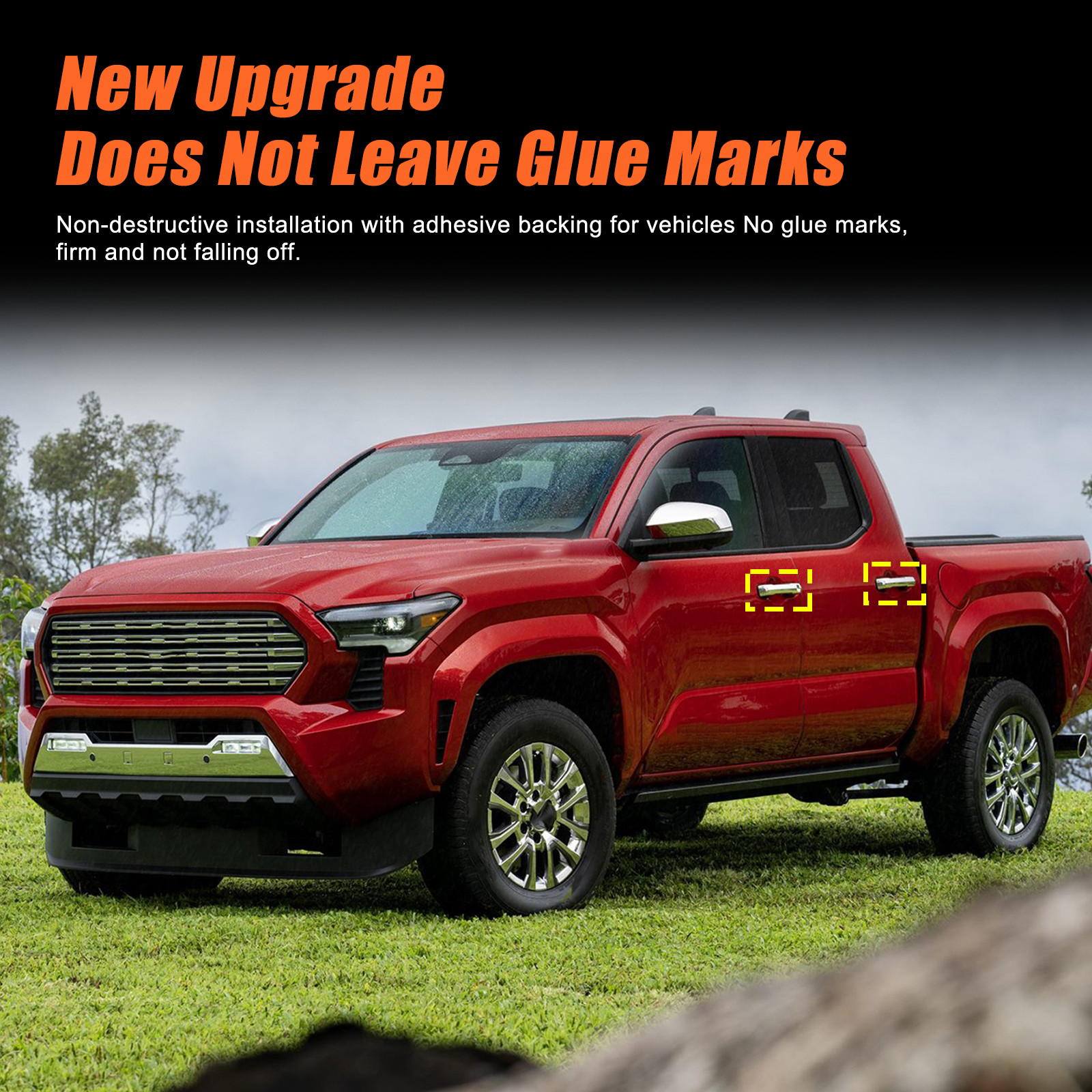 Gloss Black Side Mirror + Door Handle Cover Trim For 2024-2025 Toyota Tacoma 6PC