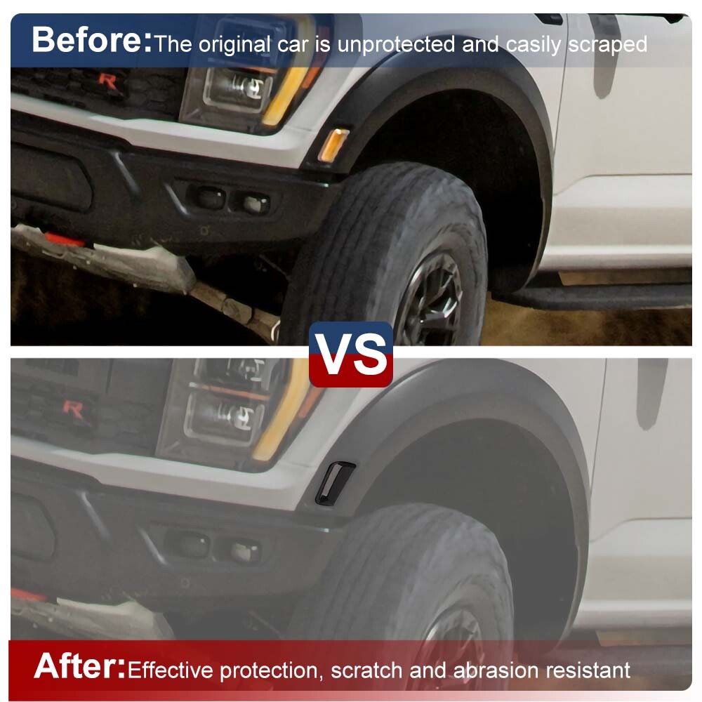 SmokedBlack Wheel Eyebrow Signal Light Cover Accessories For Ford F150 Raptor21+