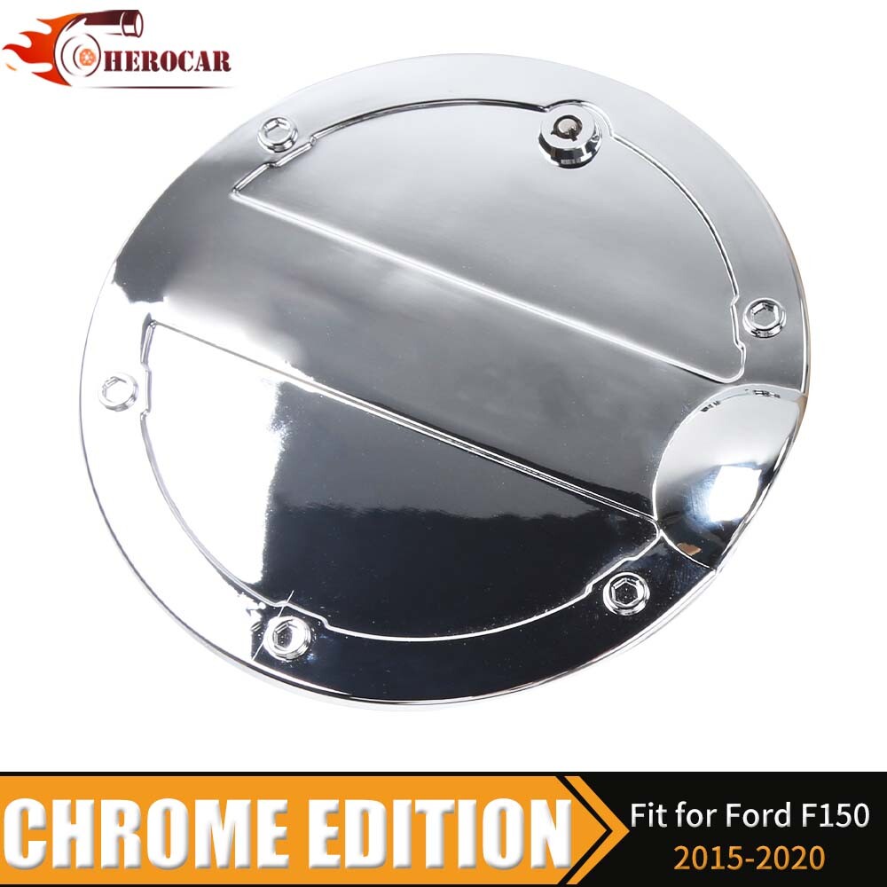 Car Door Gas Cap Cover Locking Fuel Tank Trim For Ford F150 2015-17 Chrome