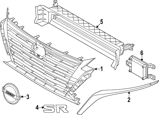 Genuine Nissan OE Grille Fron Bumper Rh 62074-9HF0B