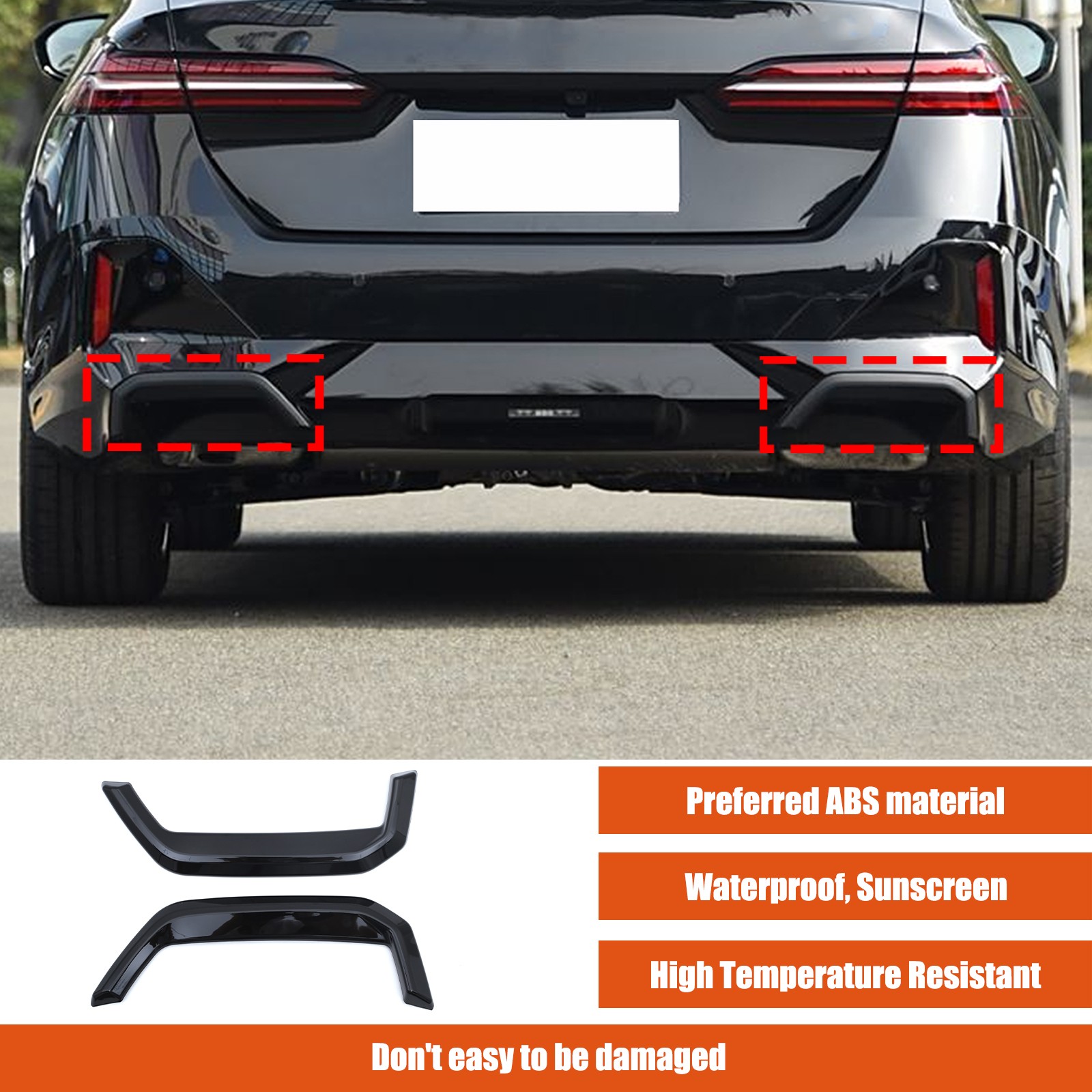 Glossy Piano Black Exhaust Tip Trim For BMW 5 Series G60 M Sport Version 24+ US