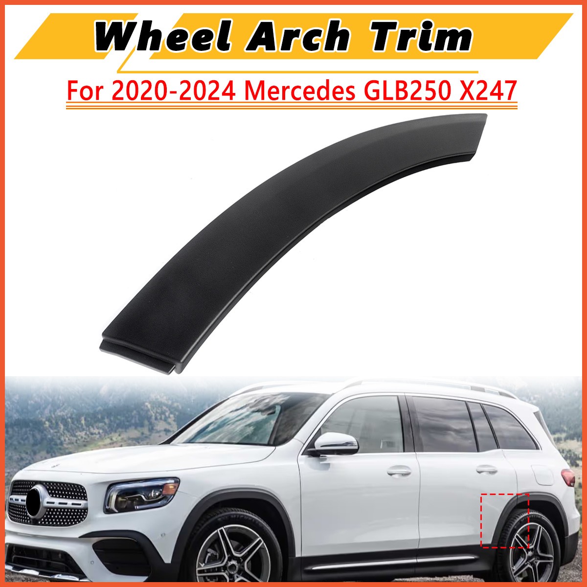 FOR MERCEDES GLB X247 2020-25 REAR LEFT DOOR WHEEL ARCH MOLDING TRIM 2477309400