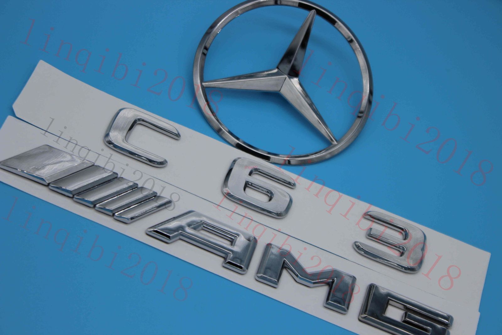 Chrome C63 Trunk Logo Sticker Decal Emblem Badge Package FOR Benz W204 C Class