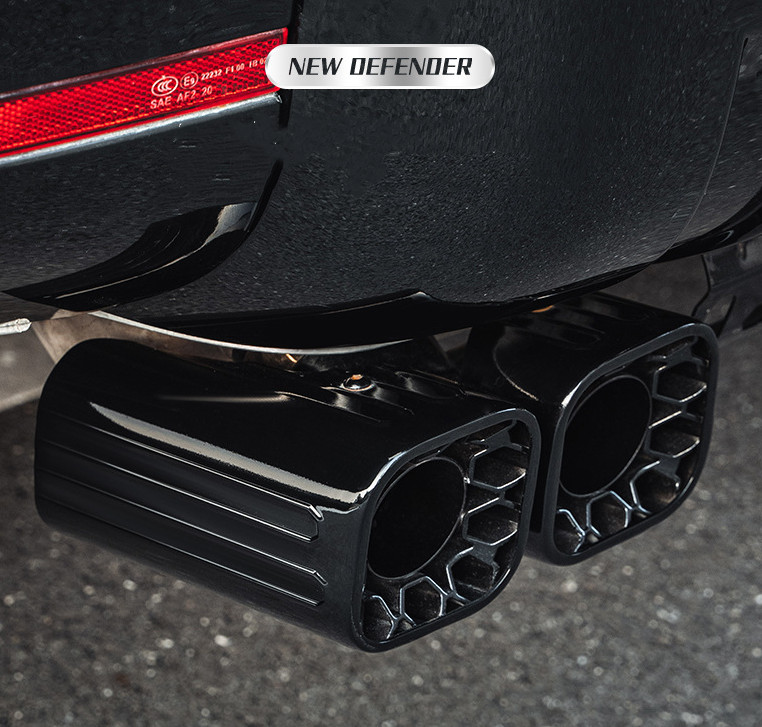 Dual Pipe Exhaust Tip Weld On Muffler For 20-26 Land Rover Defender 90 110 Black