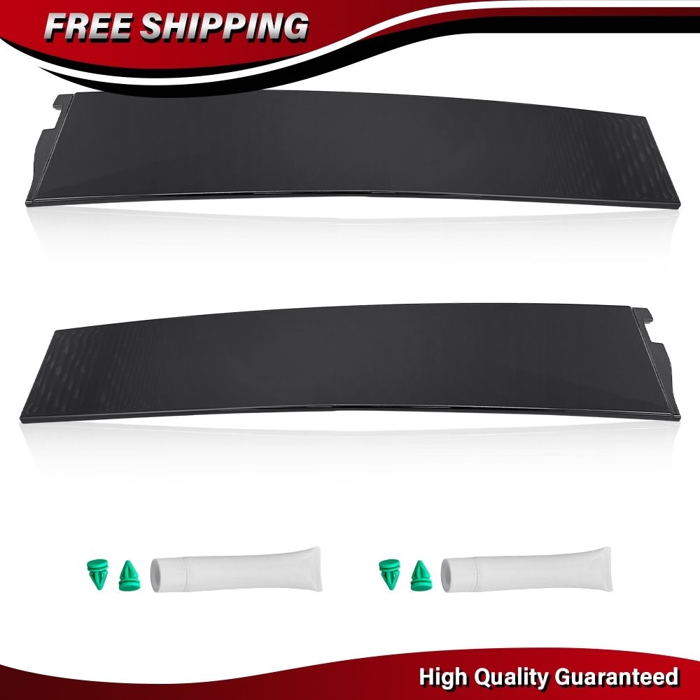 Pair B Pillar Trim Molding 926-243 926-244 For Cadillac Chevy GMC Gloss Black