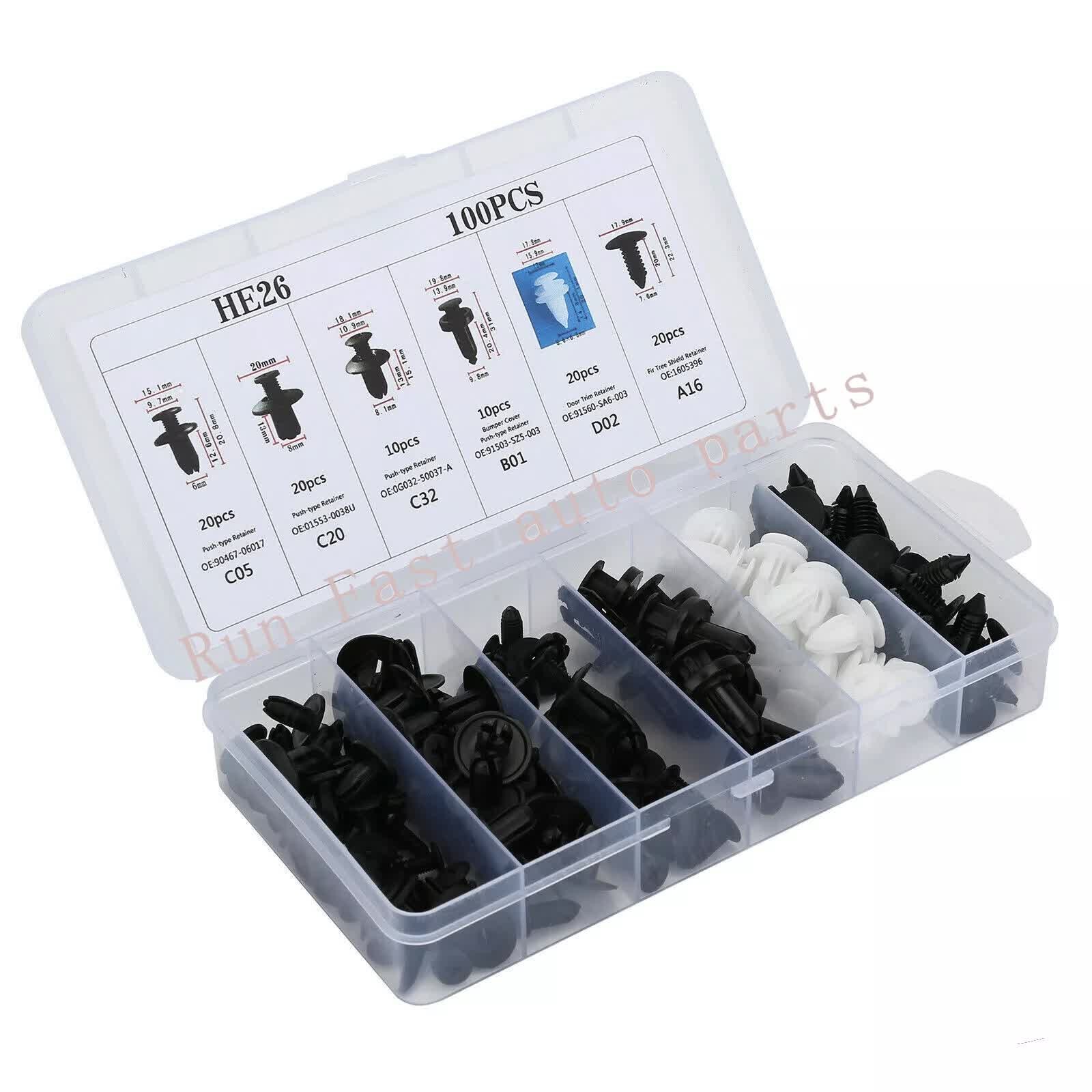 100 For Dodge Fixing Fastener Kit Bumper Fender Liner Push Retainer Clips USA