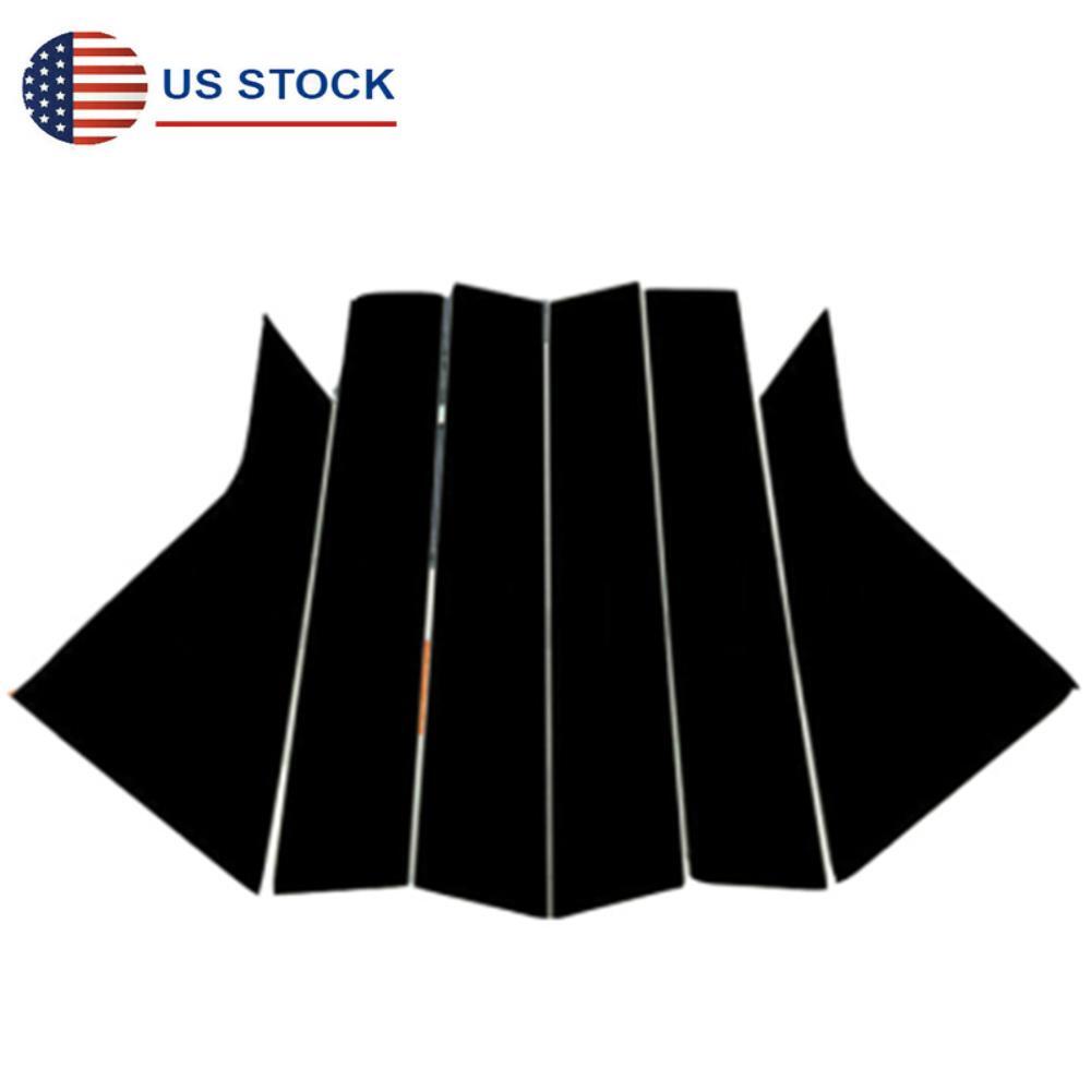 6x Black Polycarbonate Pillar Post Door Window Trim For 2014-20 Chevrolet Impala