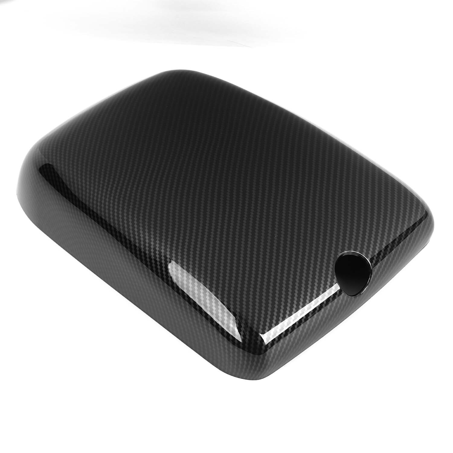 Center Console Armrest Box Pad Cover Trim For Jeep Wrangler JK 11-18Carbon Fiber