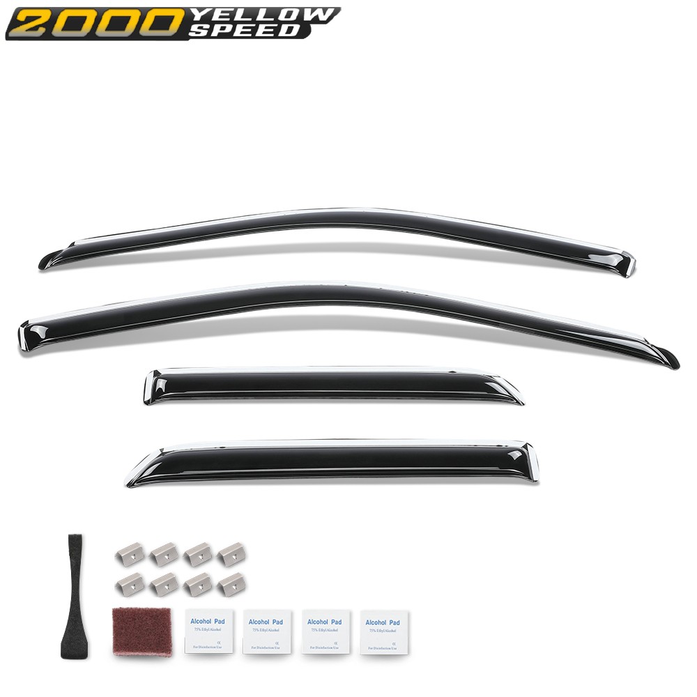 Fits 2009-2024 Ram 1500 & Classic Quad Cab Window Visors Rain Guards Deflectors