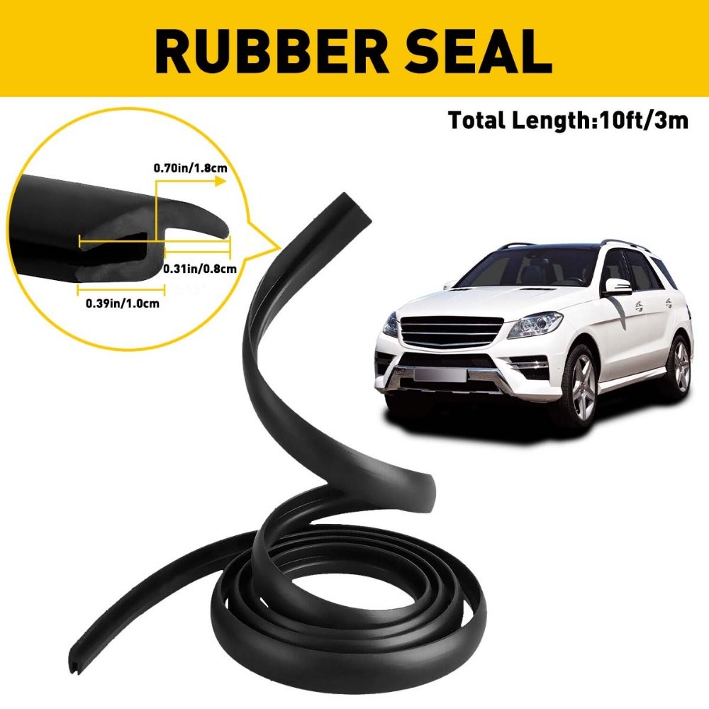 Windshield Rubber Seal Molding Trim Universal for Windscreen and Windows 10ft