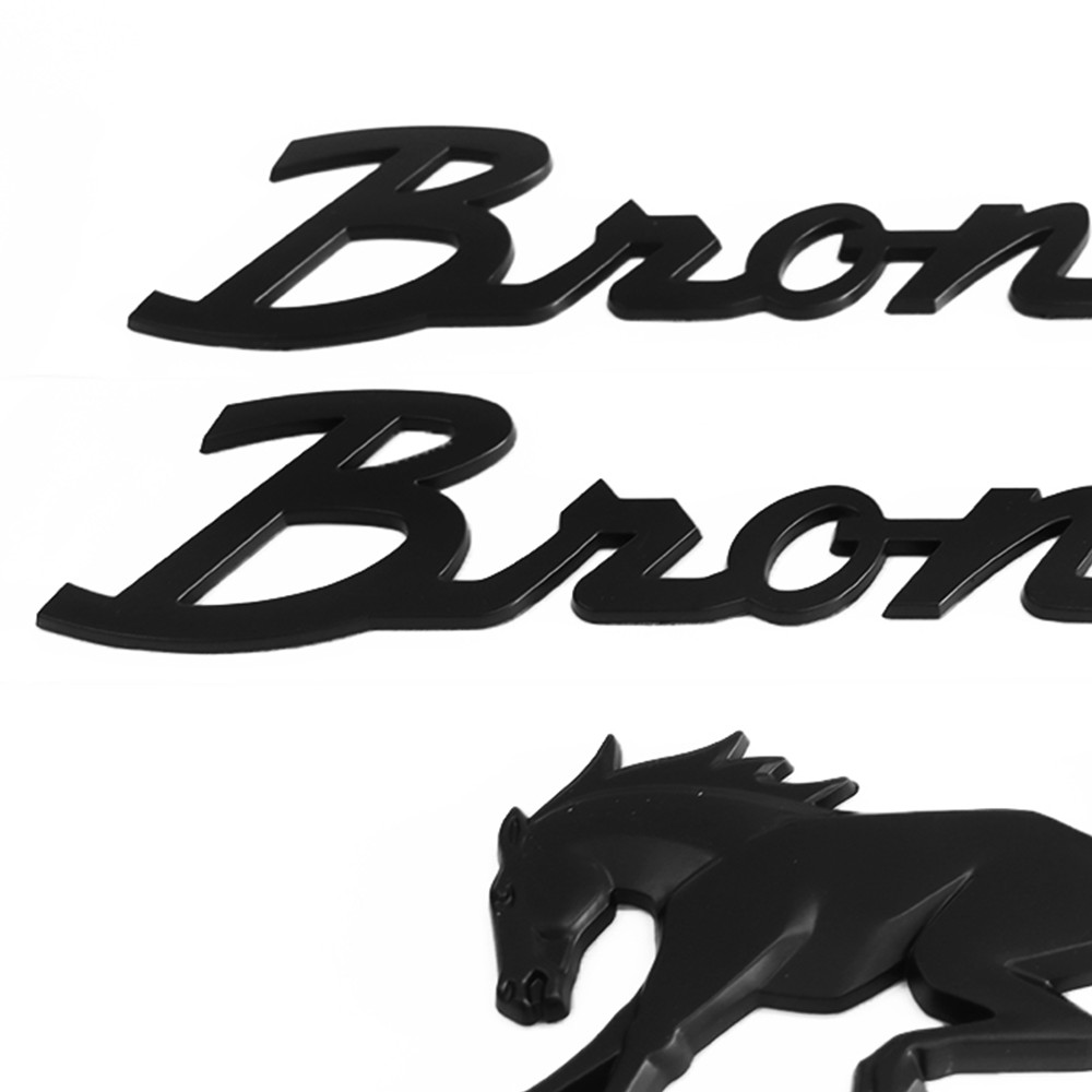 3PCS Set Rear Tailgate Side Fender Emblem For Bronco 2021-2024 Matte Black