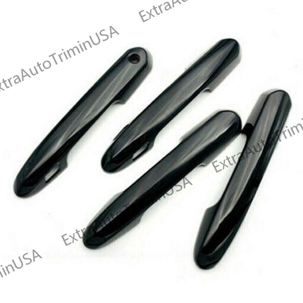 Bright Black Car Door Handles Cover Trim 4pcs For Toyota RAV4 2019-2023 2024