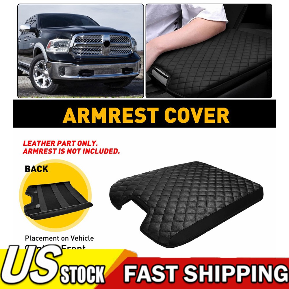 Center Console Lid Armrest Cover Fits Dodge Ram 1500 2500 3500 13-18 Black 1~10X