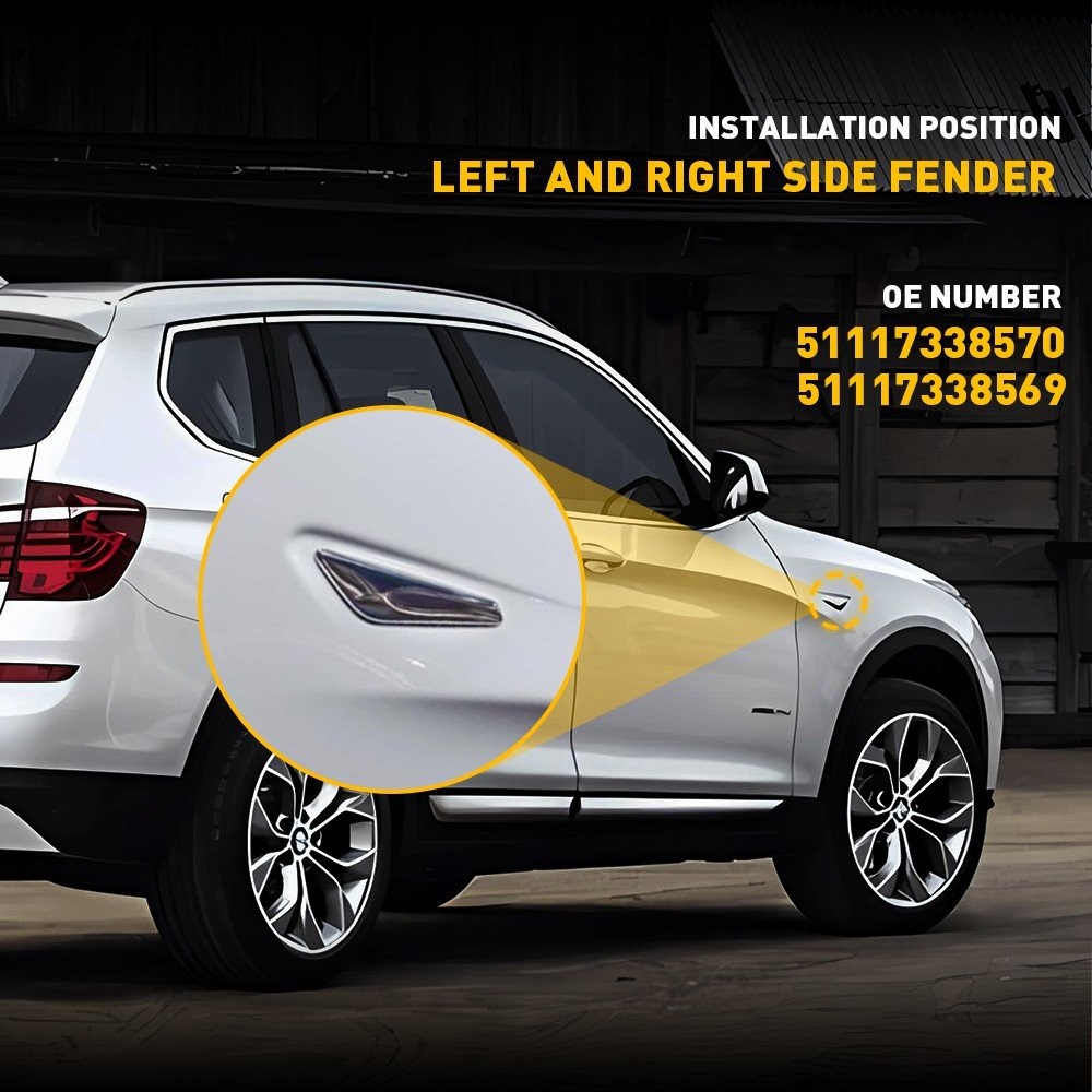 1-2x For 2015-17 BMW X3 X4 F25 F26 Chrome Front Fender Finisher Trim Left/Right