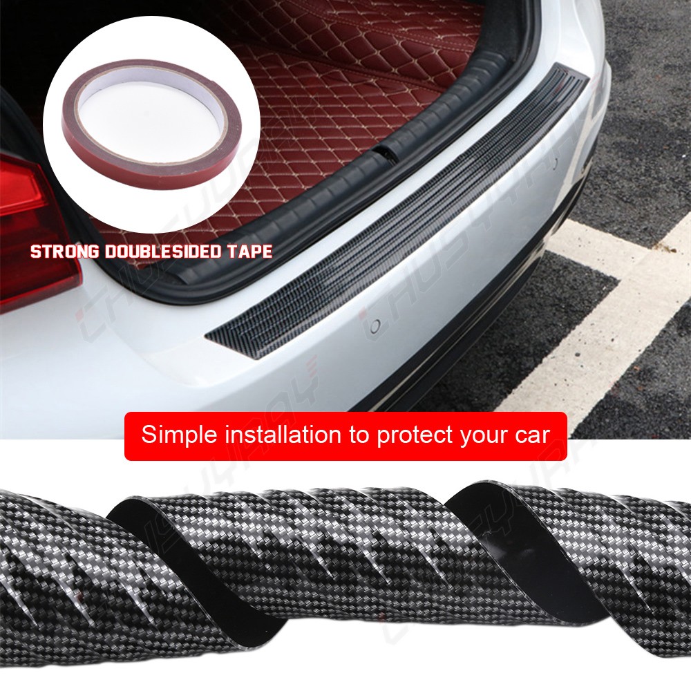Car Rear Bumper Protector Guard, Carbon Fiber Anti-Scratch Trunk D Size: 90x7cm