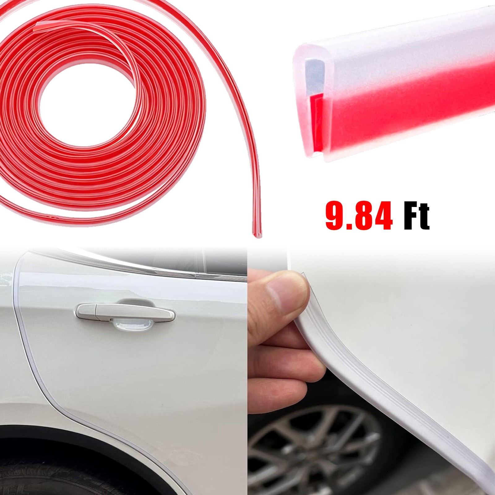 For Ford Car Door Edge Guard Trim Rubber Sealing Strip Protector U Shape 9.84 Ft