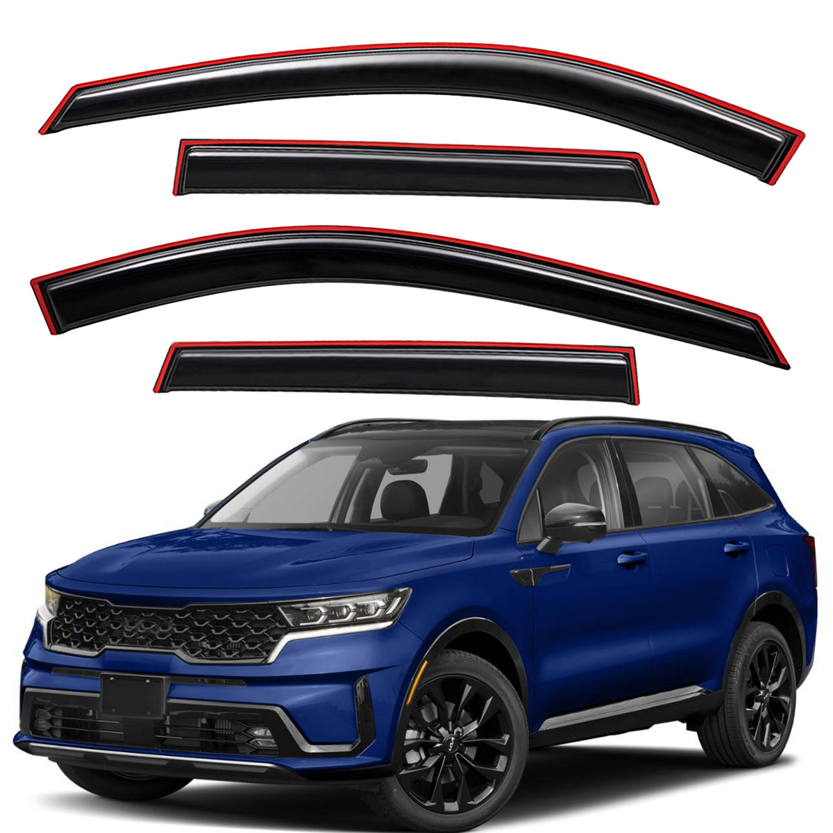 For 2020-2025 Kia Telluride In-Channel Deflectors Window Visor Sun Rain Guards