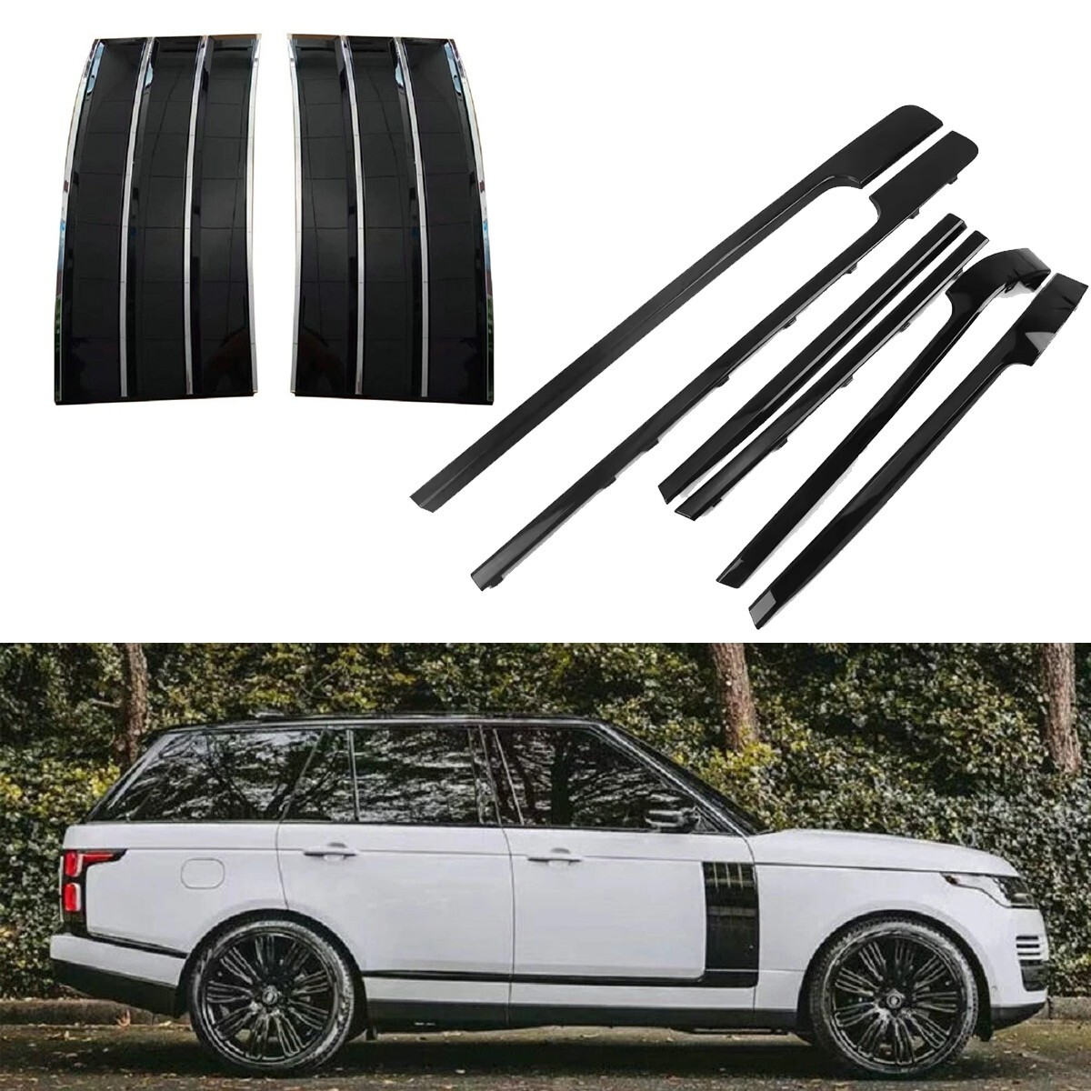 8pcs Side Air Vent Door Molding Trim Fender for Range Rover L405 2013-2022 LWB