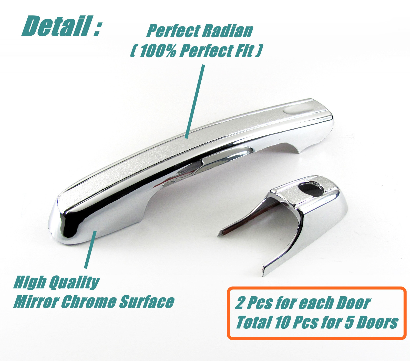 5-Doors Chrome Door Handle Molding Covers Trims For 2002-2006 Honda CR-V SUV