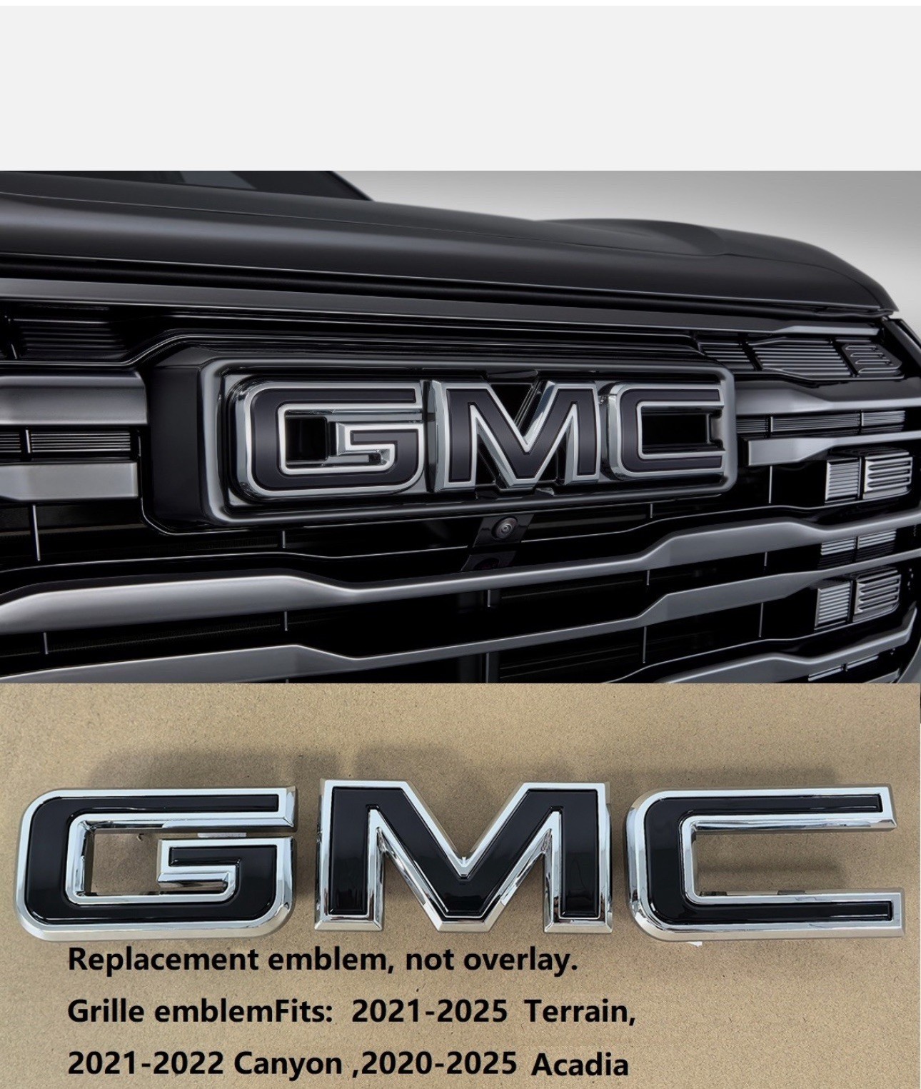Set of Black Front and Rear Emblems for 21-25 Terrain 20-24 Acadia 21-22 Canyon