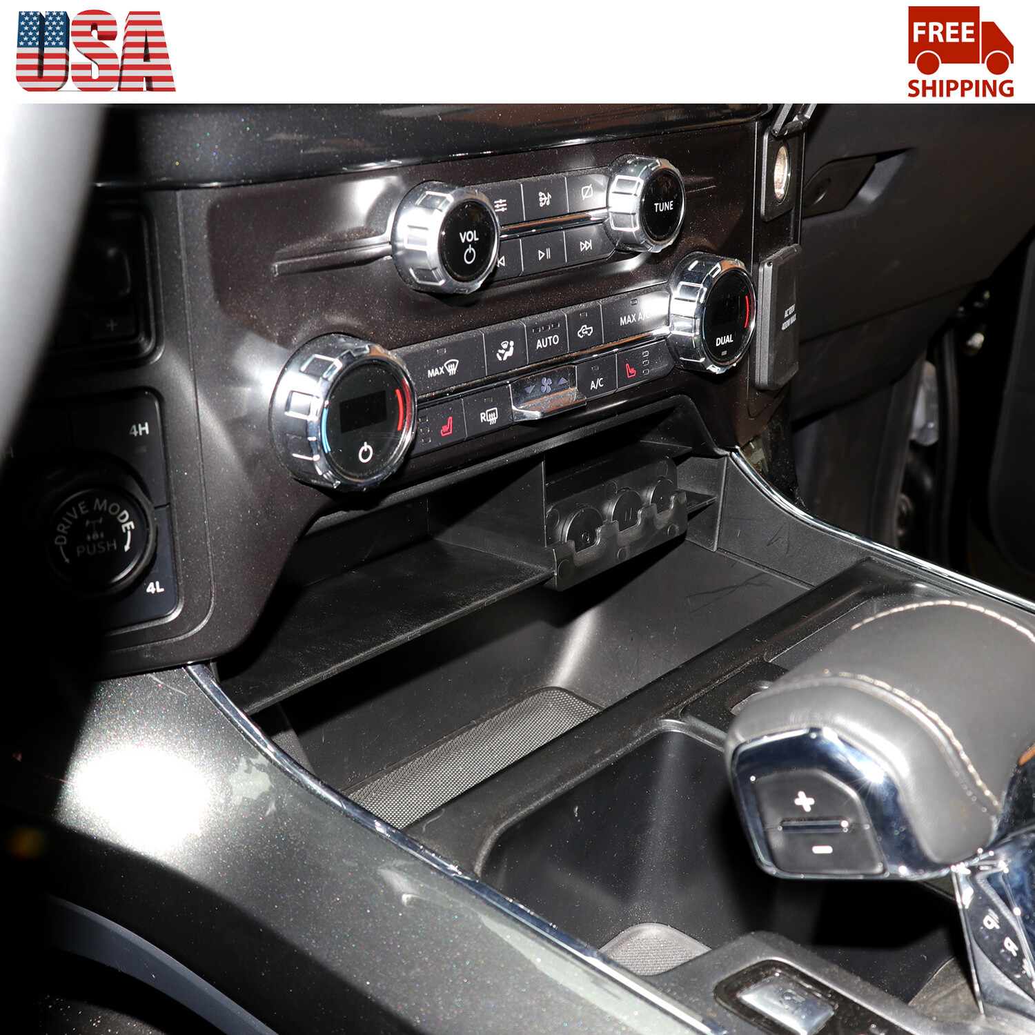 For Ford F150 2021+ Center Dashboard Interior Insert Storage Tray Accessories