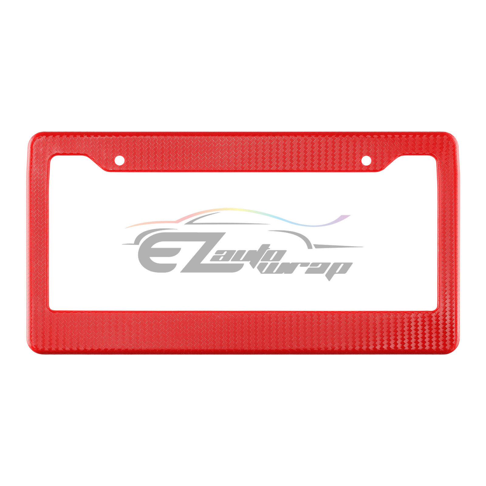 1Pc Plastic Red Carbon Fiber Style License Plate Frames Front & Rear Bracket