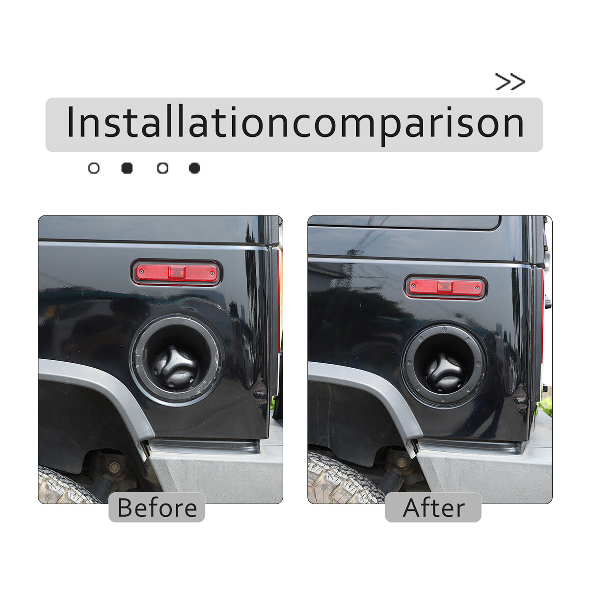Black Cap Fuel Door Bezel Gas Tank Moulding Cover Trim For Hummer H2 2003-2009