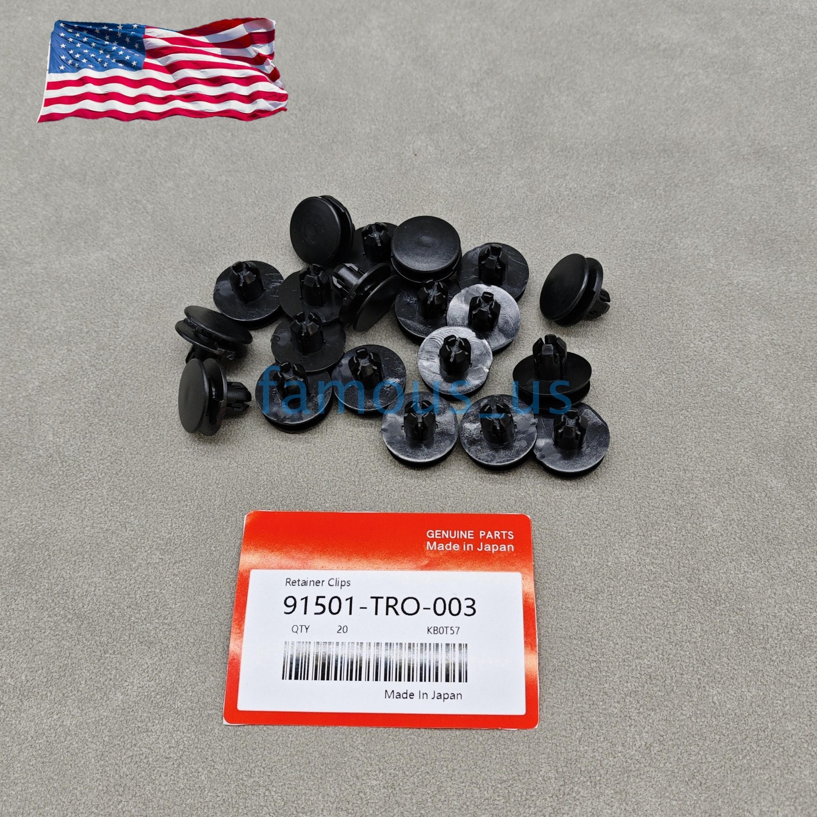 OEM! 20Pcs Fender Push Type Retainer Clips For Honda Acura 91501-TR0-003 US!!