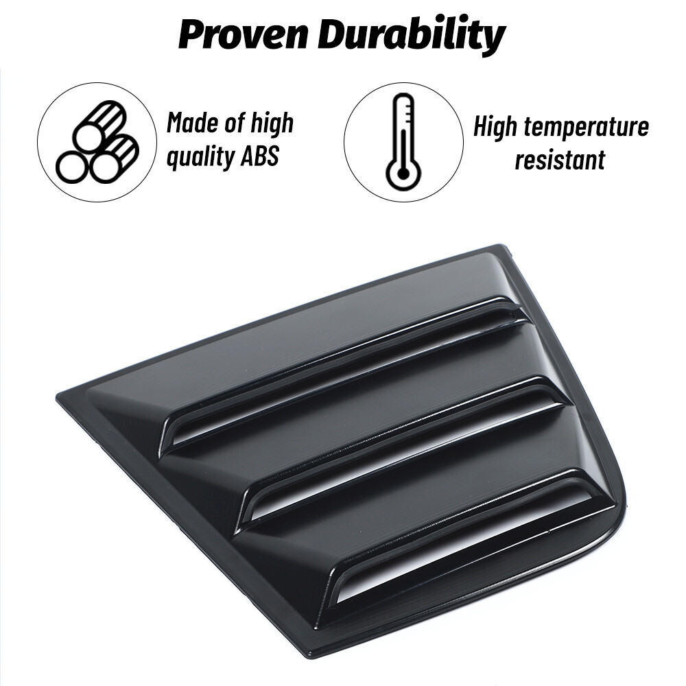 Black Side Window Louvers Air Vent Shades Cover Blinds for Dodge Charger 2011+