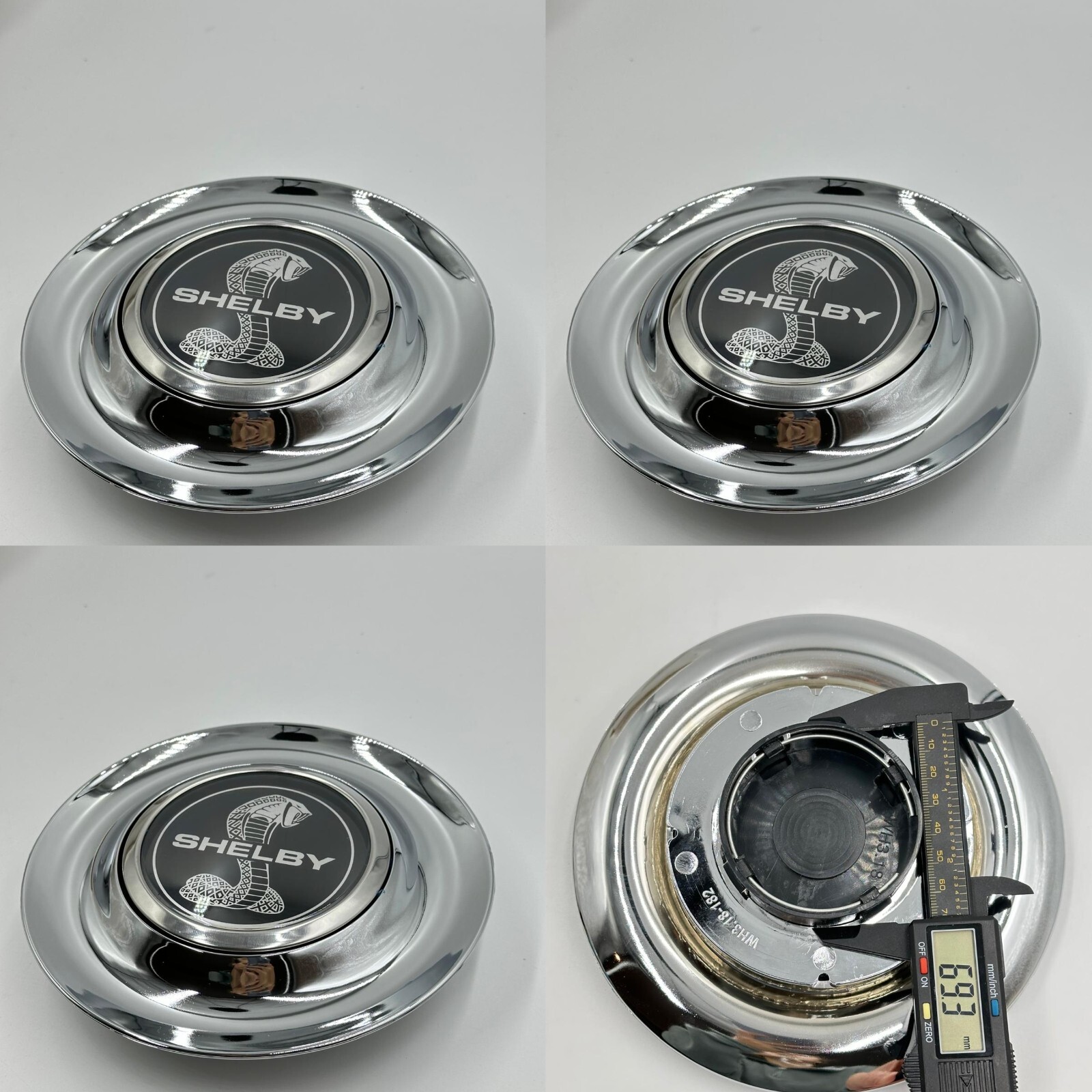 4pcs SET For Sheby XL Big Floating Caps Silver Chrome Forged Rims 7.2 Inch 182mm