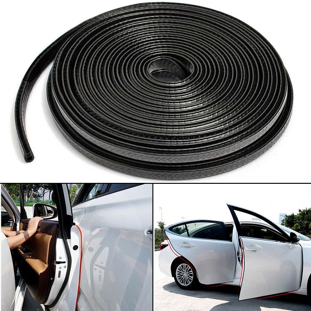 16FT Car Trim Strip Door Moulding Edge Guard Rubber Seal Lock Protector Black US