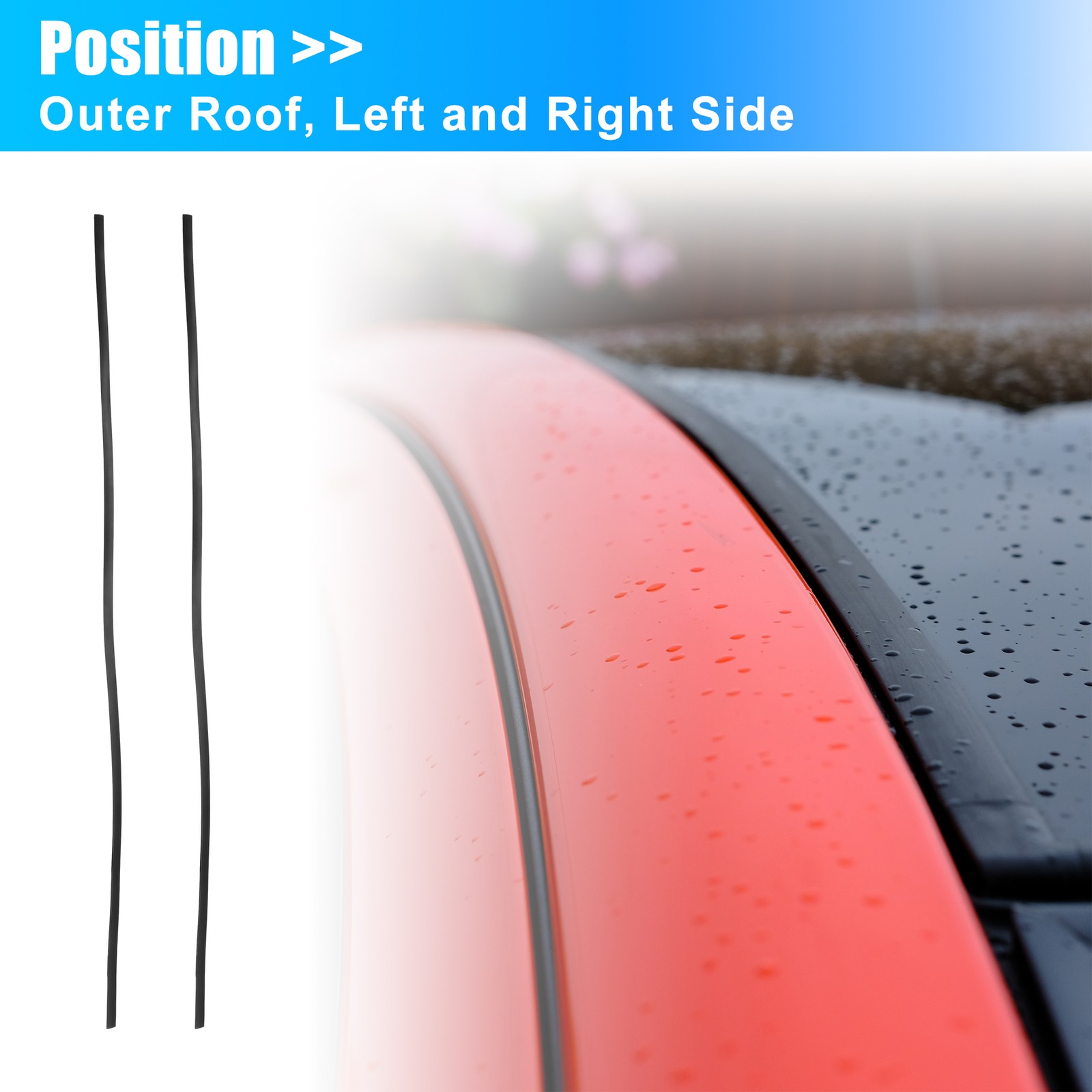 2 Pcs Roof Drip Weatherstrip fit for Toyota Yaris Sedan 2007-2011 No.7555152160