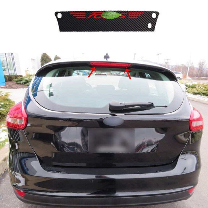For Ford Focus Hatchback 2012-2018 Black Leather Tail High Brake Lamp Light Trim