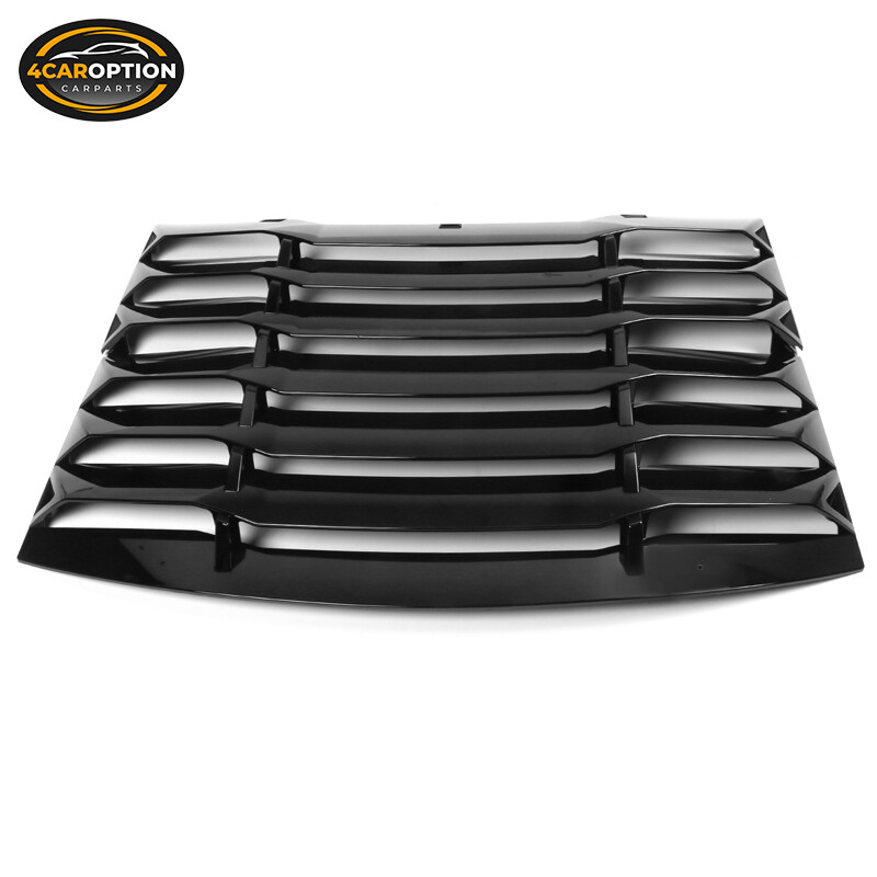 Fit 11-23 Dodge Charger Rear Window Louver Cover IKON Style Gloss Black ABS 2PCS