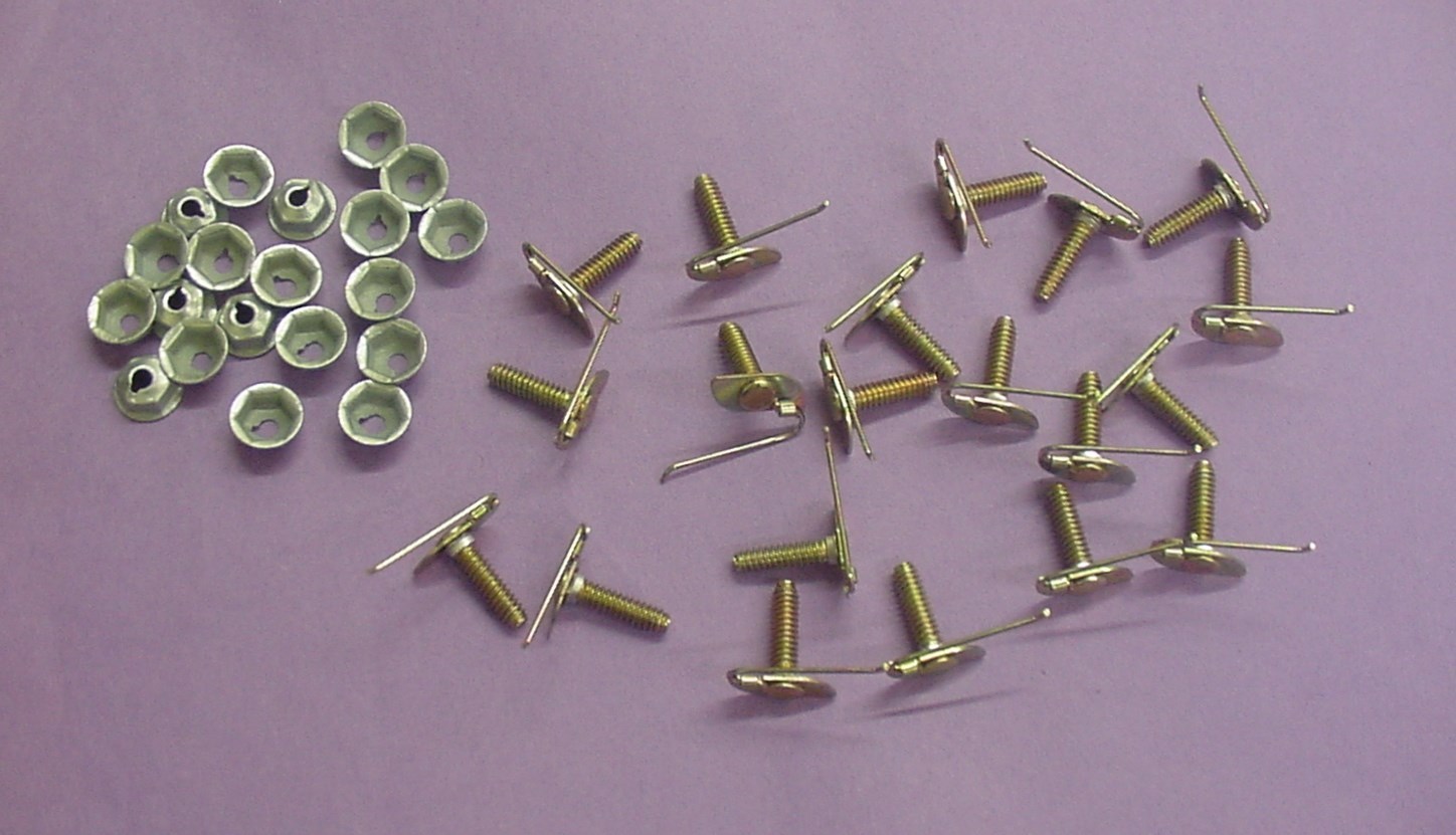 20x Buick Universal Moulding Fasteners 3/4″ x 5/16″ Trim Clips Bolts 818 NOS