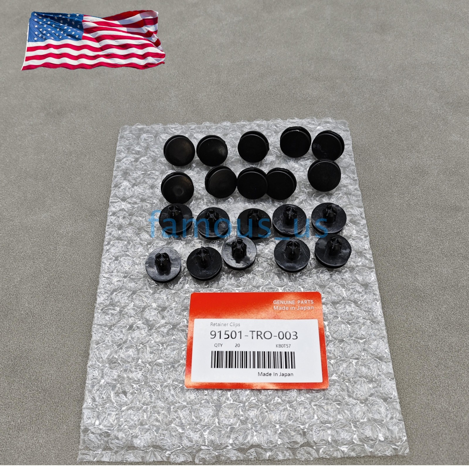 OEM! 20Pcs Fender Push Type Retainer Clips For Honda Acura 91501-TR0-003 US!!