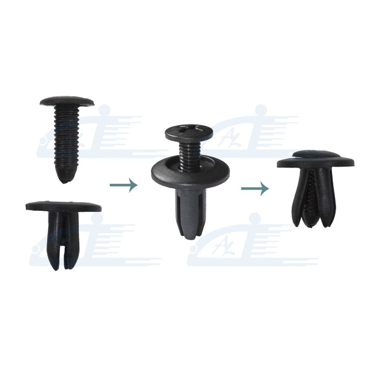 6mm Push Type Fastener Clips 100PCS Car Truck Bumper Fender Trim Retainer Rivets