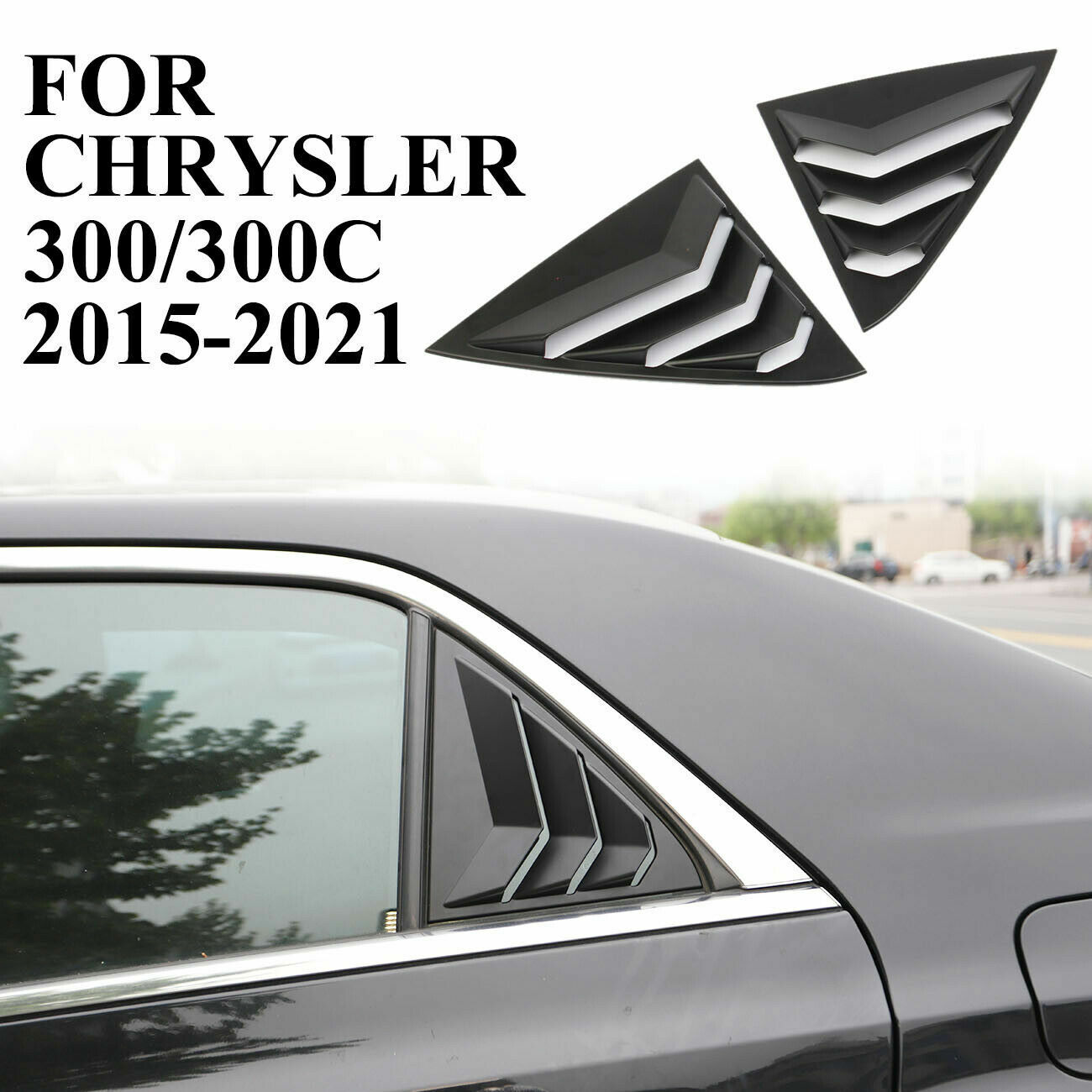 Matte Black Side Window Louvers Air Vent Shades Cover Trim For 11+ Chrysler 300