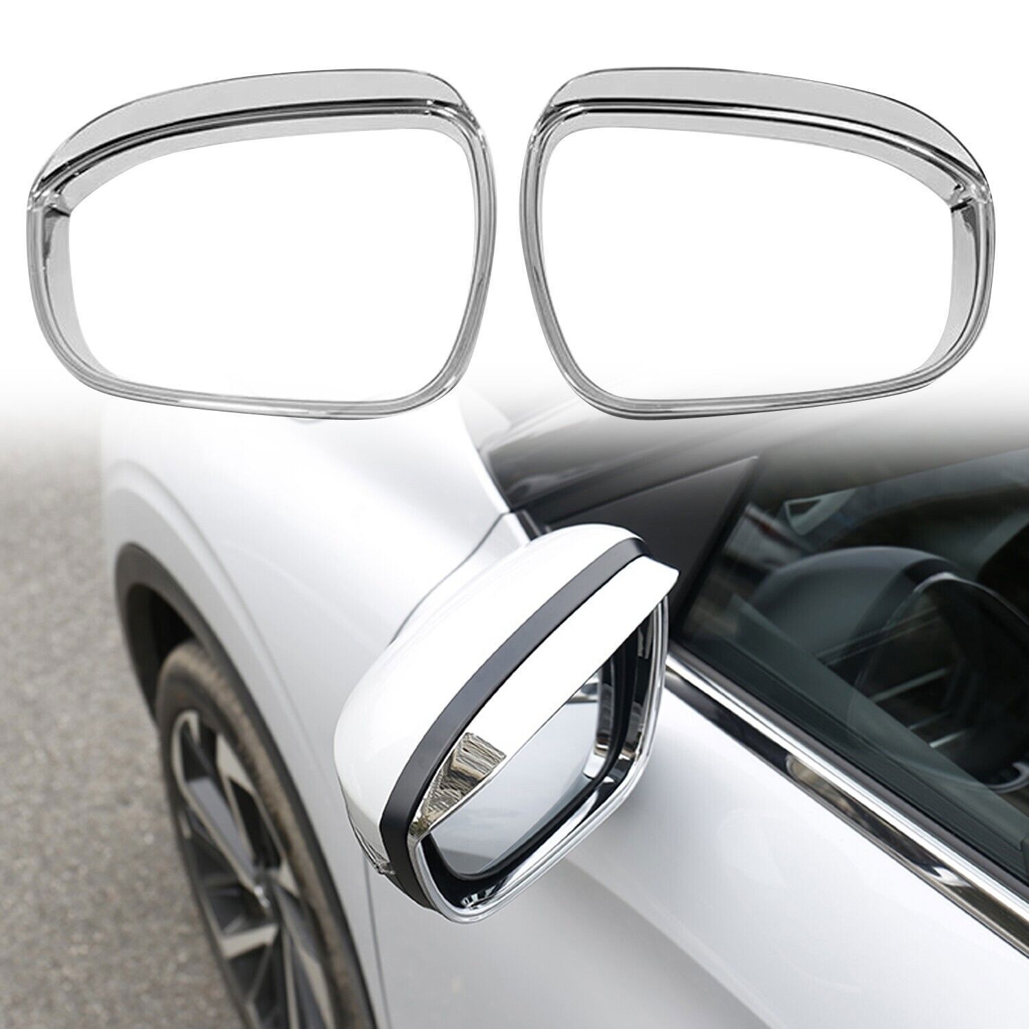 For Mitsubishi Outlander 2022-2024 Chrome Rearview Side Mirror Eyebrow Trim 2pcs