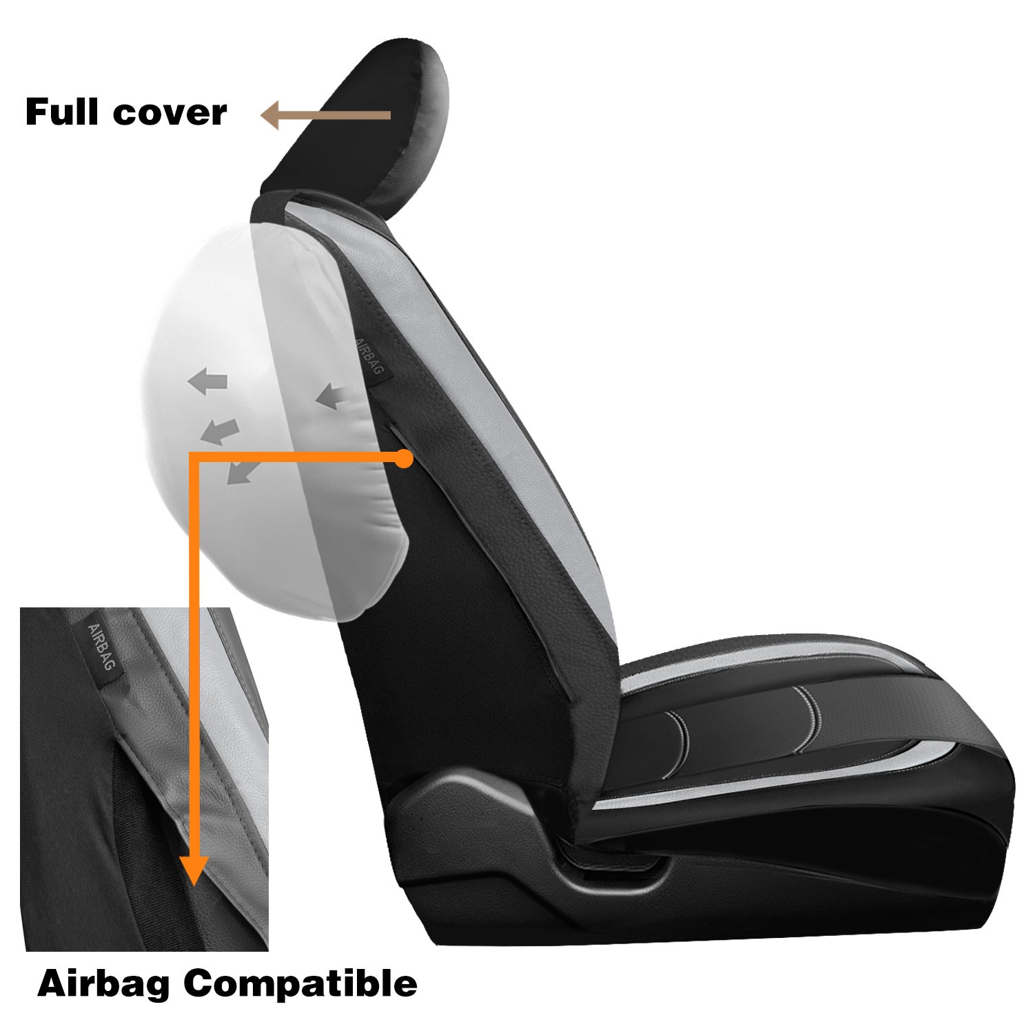 For Toyota Seat Covers Full Set PU Leather 5-Seats Front Rear Cover Protector