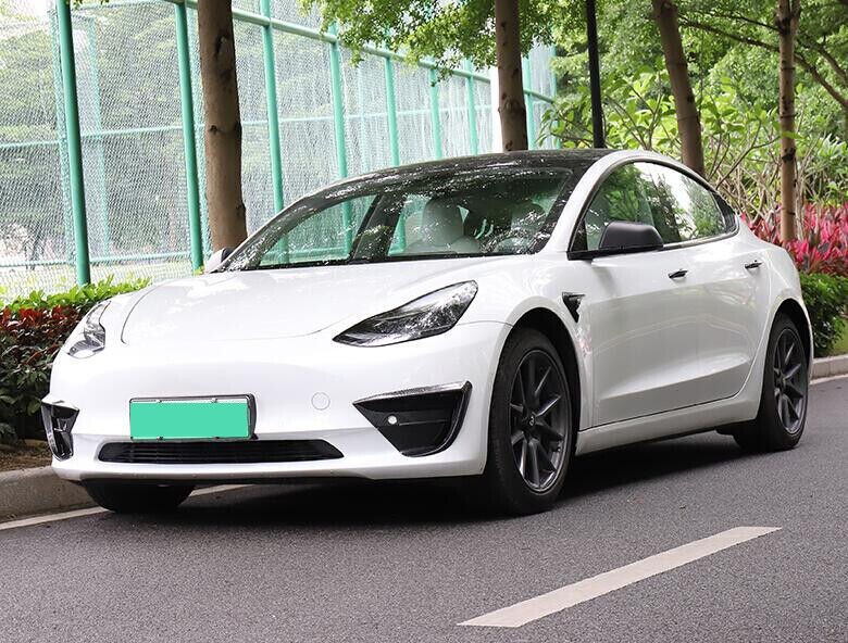 For Tesla Model 3 2017-2023 Carbon Fiber Front Fog Light Lamp Spoiler Cover Trim