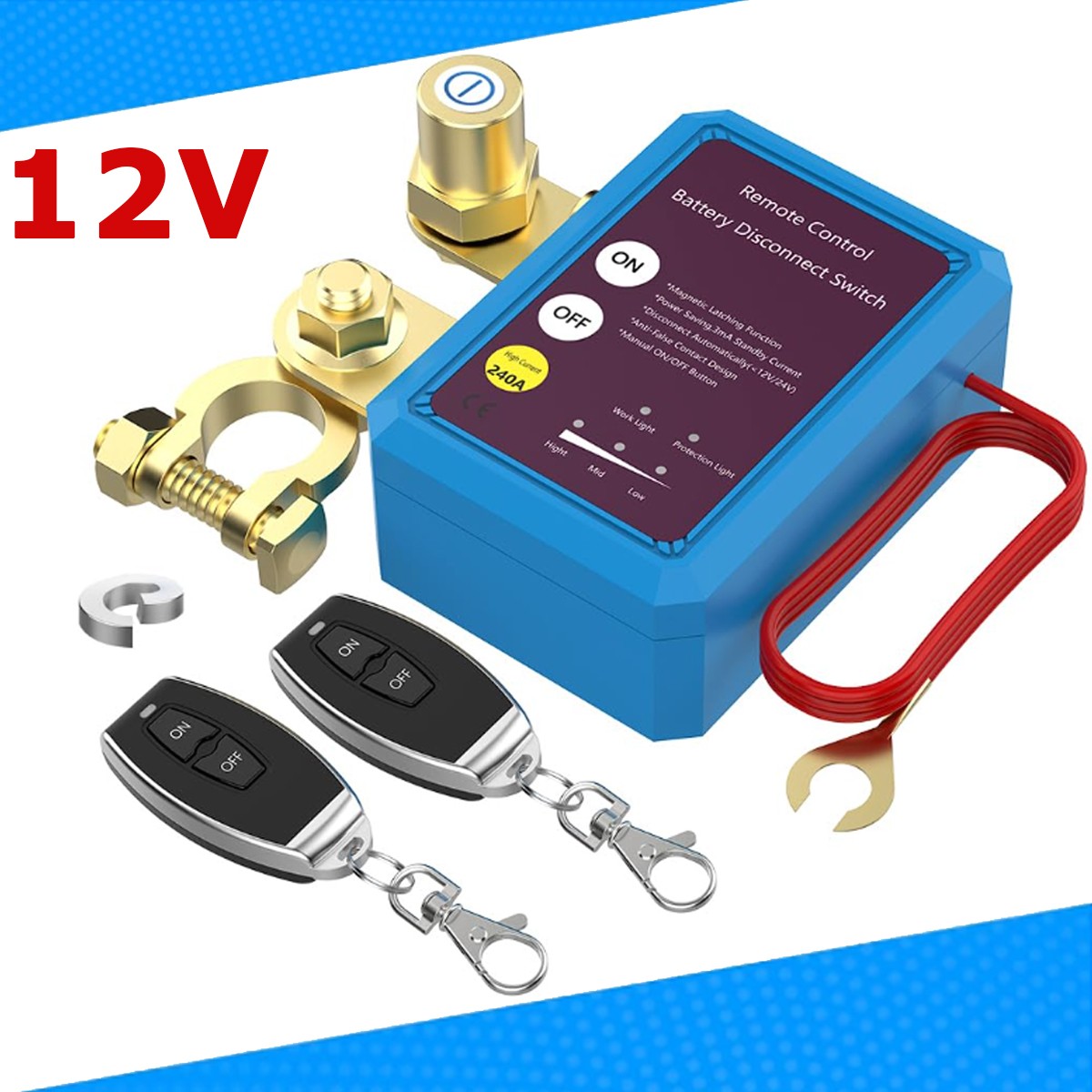 Car Battery Switch Disconnect Power Kill Master Isolator Cut Off Remote Control