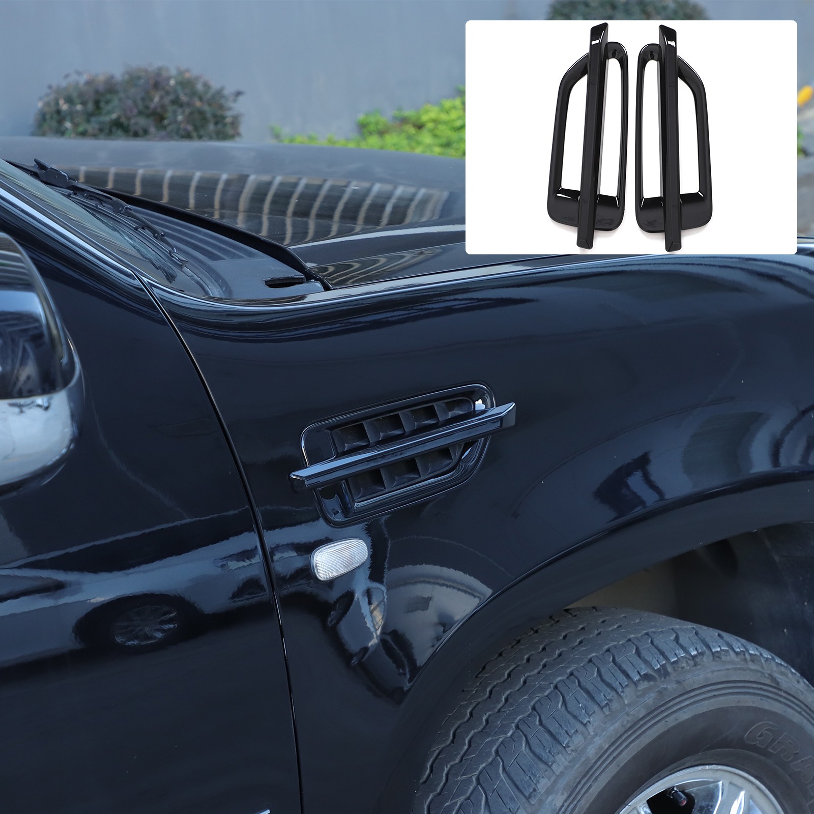 Glossy Piano Black Side Air Fender Vent Trim For Cadillac Escalade 2007-2014 US