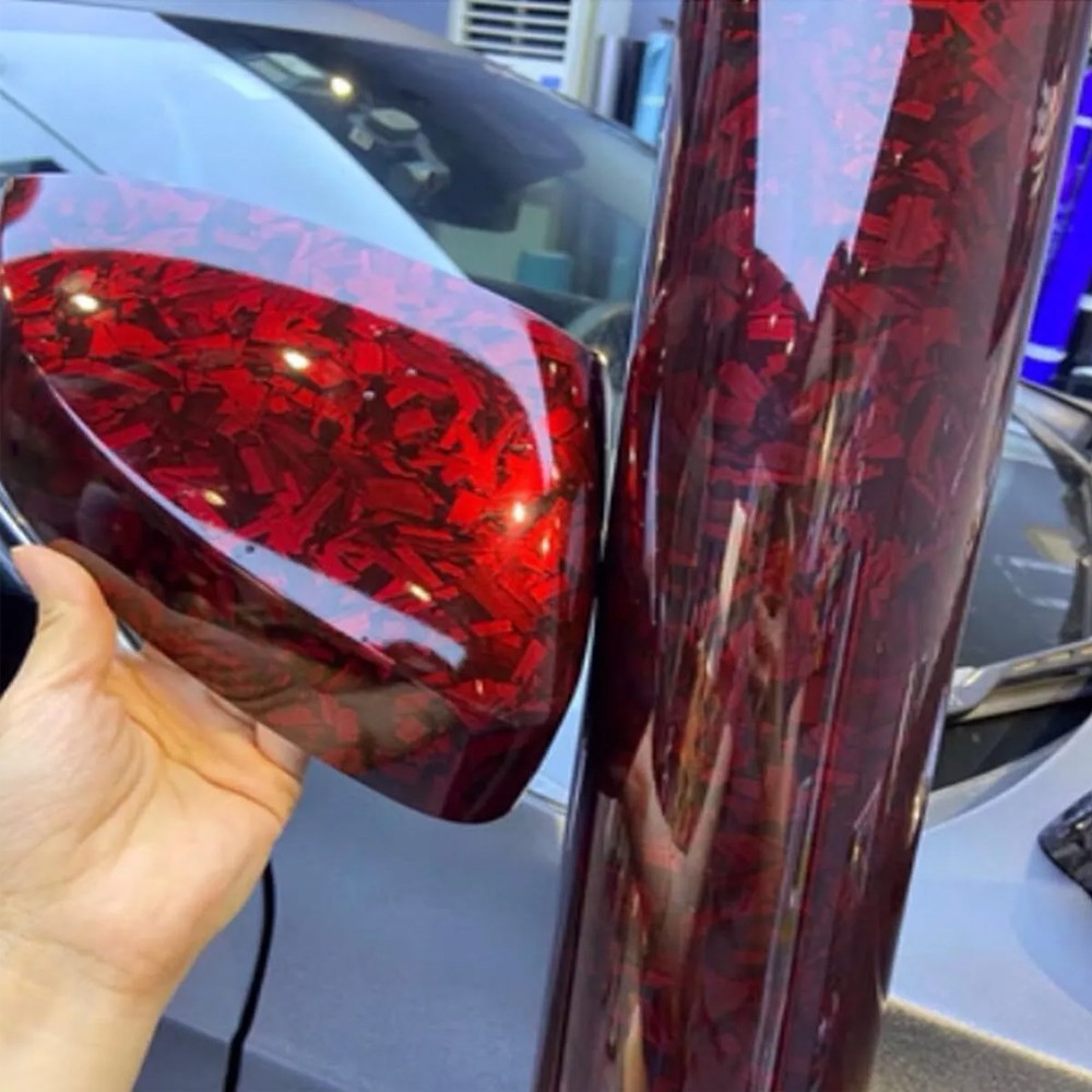 20*152cm Car Accessories Glossy Forged Carbon Fiber Wrapping Sticker Film DIY