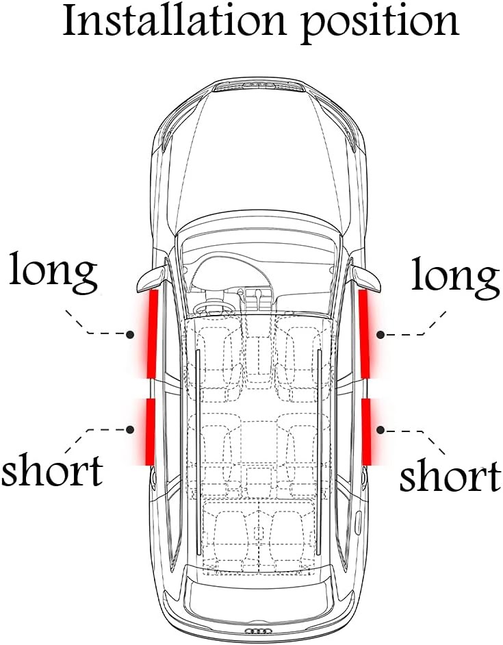 4PCS Red Border Rubber For Audi Car Sedan Door Scuff Sill Cover Panel Protector