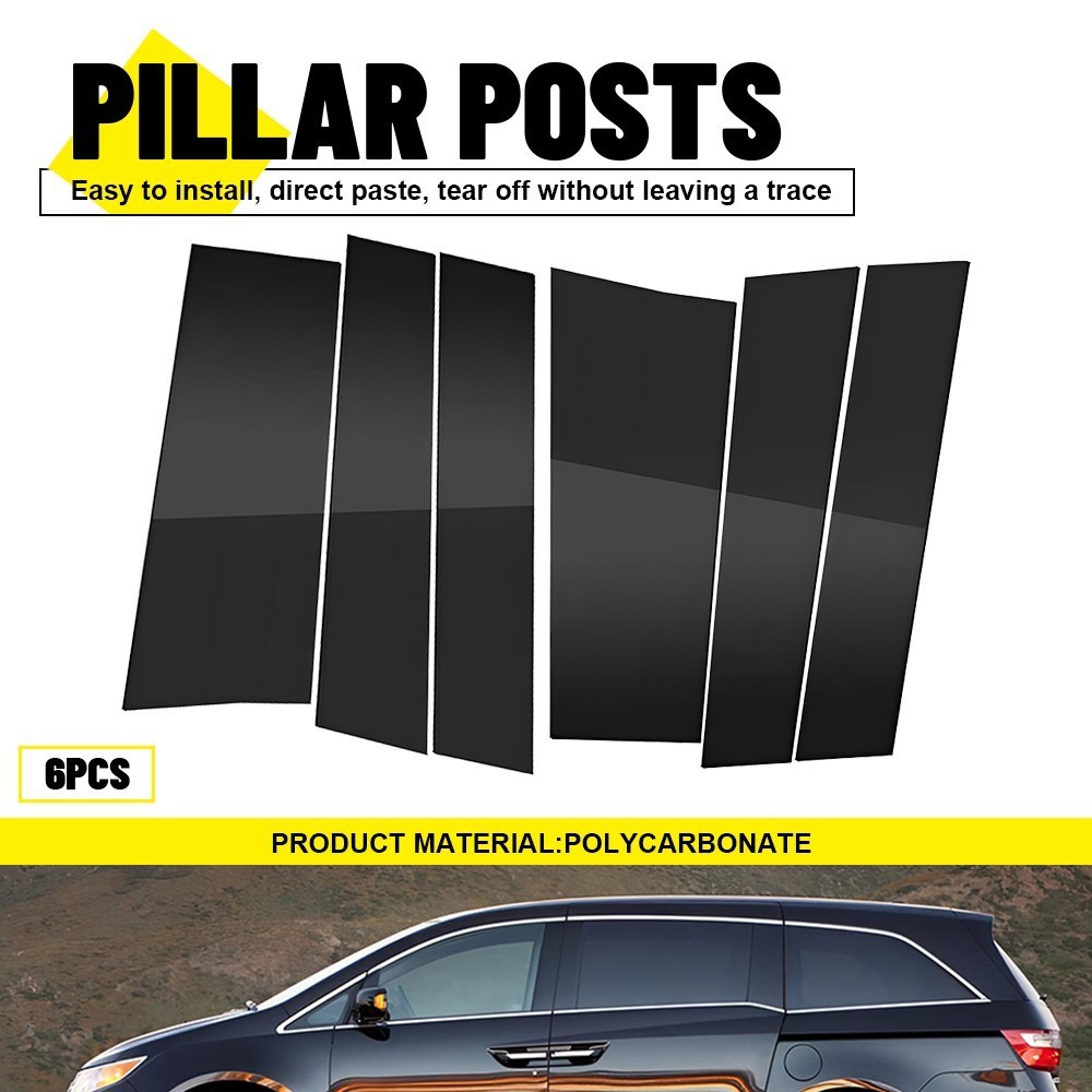 6x Door Pillar Posts Window Door Trim For Honda Odyssey 2011-2017 Piano Black