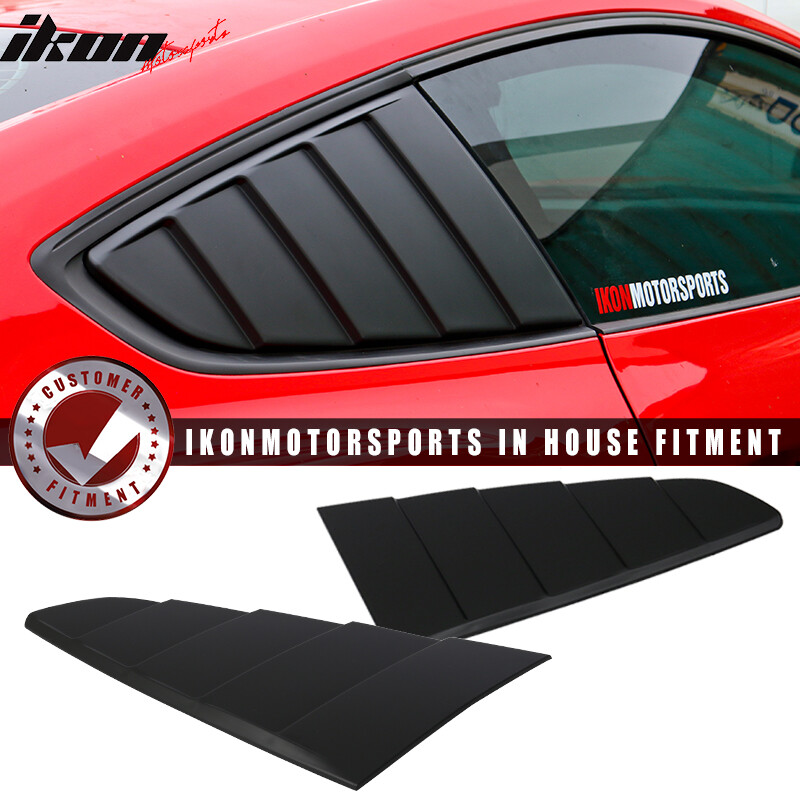 Fits 15-23 Ford Mustang CV Style Side Quarter Window Louver Cover Vent Unpainted