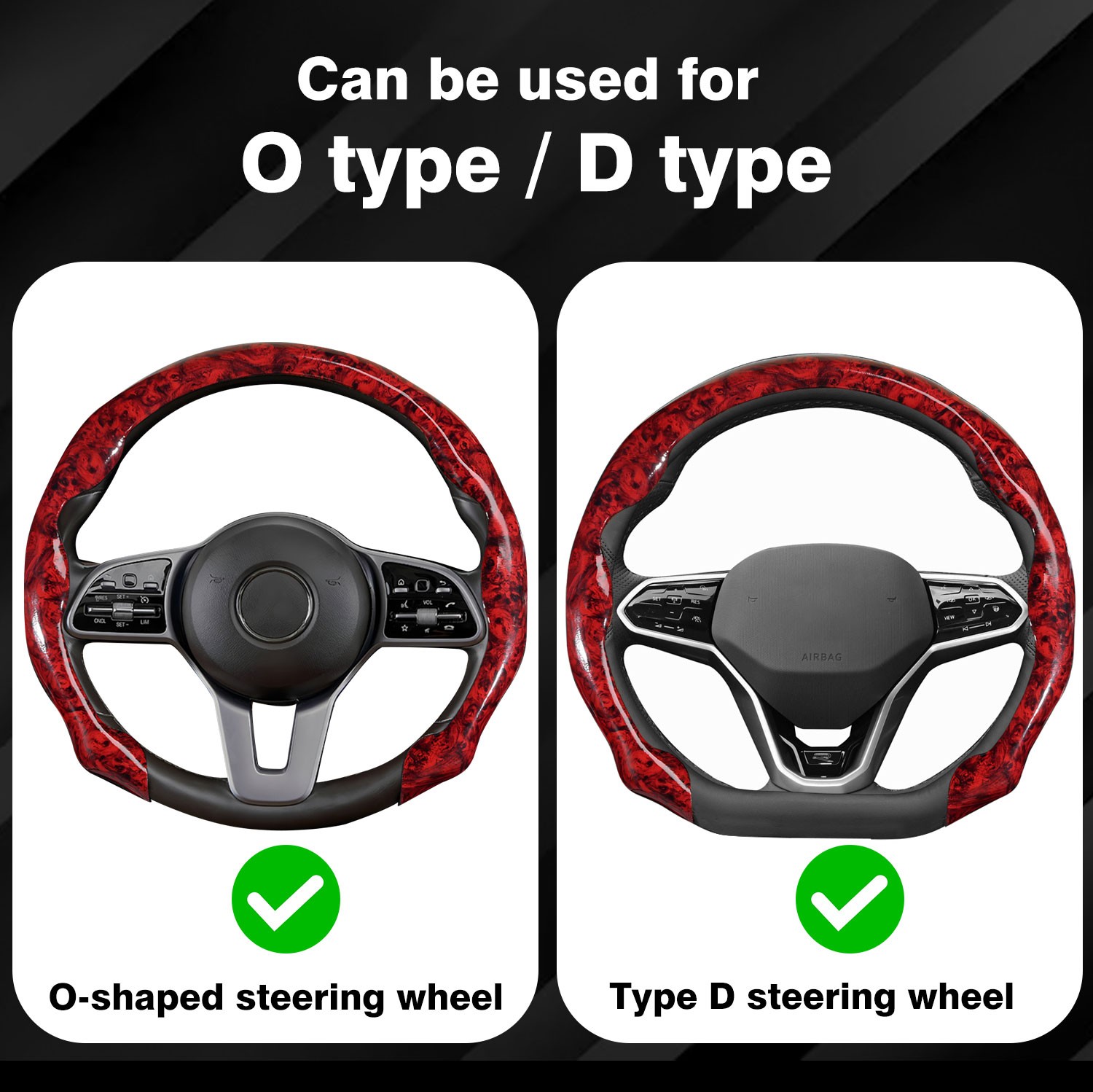 Wood Grain Car Steering Wheel Cover Microfiber Leather Universal For Nissan